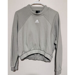 Adidas Mock Neck Sweatshirt Women’s Small Halo Mint Green Cropped Pullover
